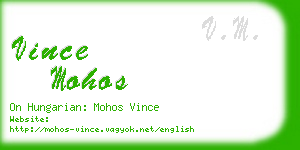 vince mohos business card